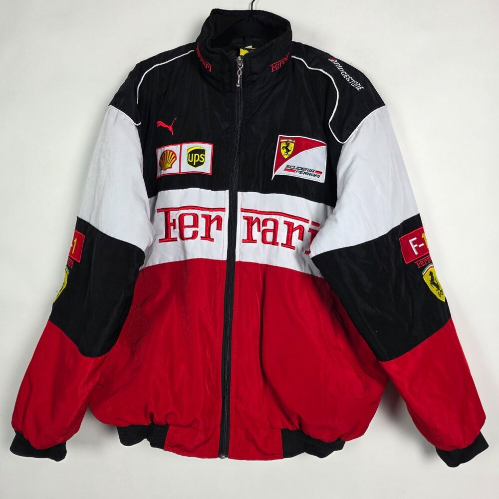 Vintage Scuderia Ferrari F1 Puma Racing Cars Mens XL Long Sleeve Full Zip Jacket